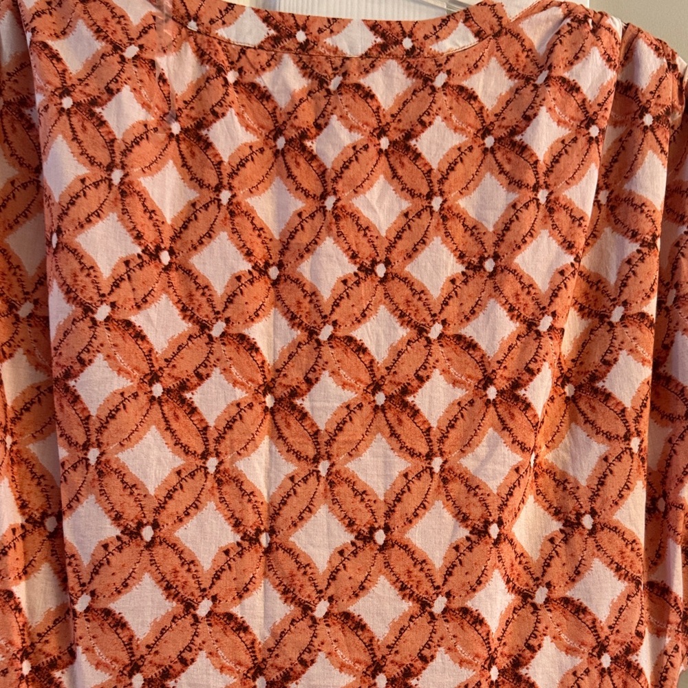INC International Concepts Orange Geometric Midi Dress NWOT - Picture 4 of 6